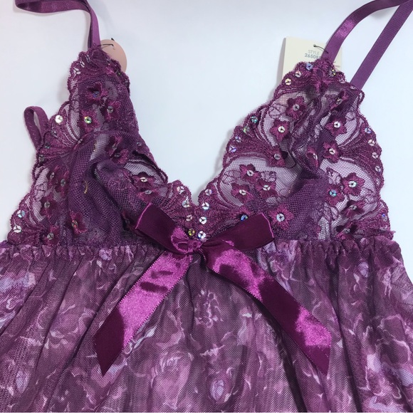 Spree Intimates Babydoll T-string Thong Two Piece Lingerie Set NWT - Picture 3 of 12